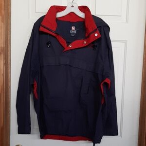 Chaps Red and Navy Pullover Jacket